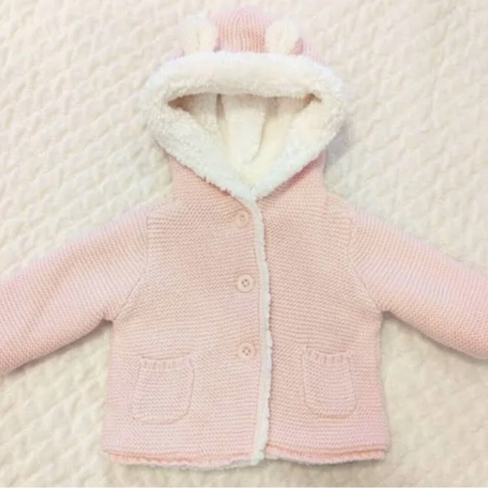 Carters Sherpa Lined Pink Button Up Coat Jacket